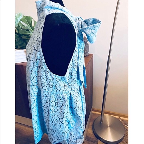 Zara Blue Lace Top - Picture 5 of 9
